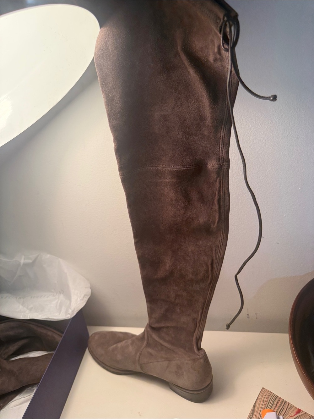 Stuart Weitzman 50 50 over the knee boot in grey suede. Size 40. Excellent